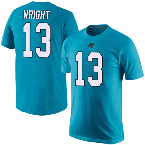 Carolina Panthers Men Blue Jarius Wright Rush Pride Name and Number NFL Football #13 T Shirt->women nfl jersey->Women Jersey